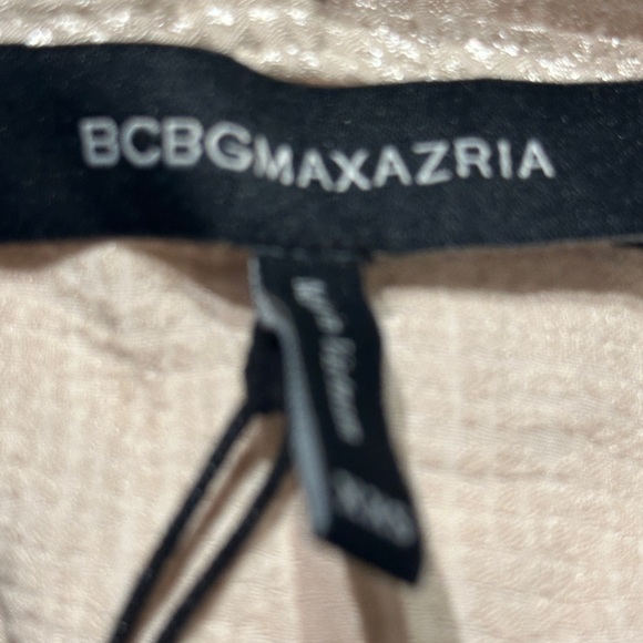 BCBGMAXAZRIA Metallic Wrap Blouse Beige XXS NWT $178 - Picture 5 of 11